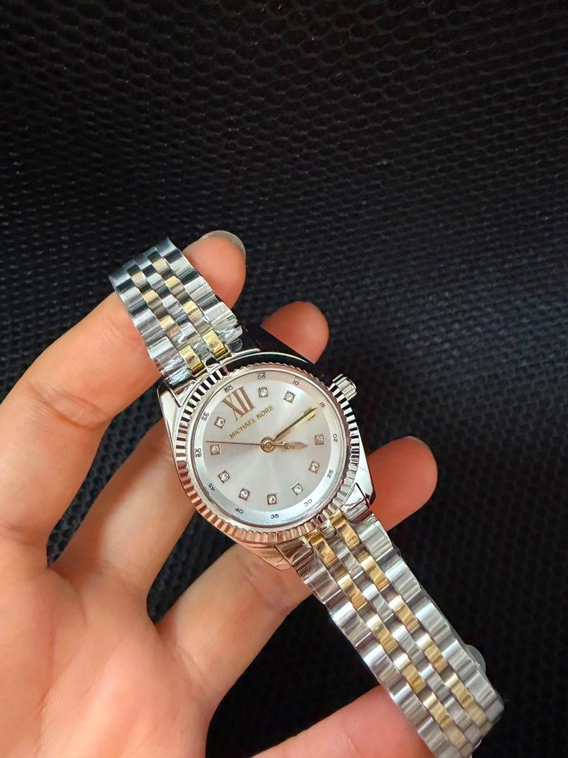 MK MINI TWO TONE W STONE DIAL LEXINGTON AUTHENTIC WATCH (Category: Women's Watches) located in Quezon City. Submitted by watchme_authentic2 (Listing ID 1466102290, Image 1). Description: MK AUTHENTIC WATCH‼️💯 COMPLETE INCLUSIONS! .