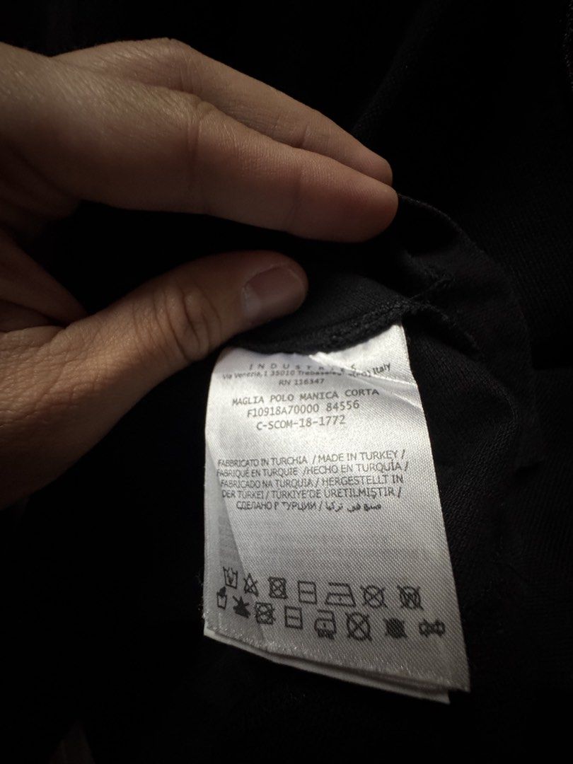 Moncler Black Polo Shirt Size S (Category: Tshirts & Polo Shirts ) located in Tangub. Submitted by laurbepena33002 (Listing ID 1465958335, Image 3). Description: - Brand: Moncler - Item: Polo Shirt - Color: Black with washed effect on collar and seams - Size: S -Dimension: W19”xL24” - Material: 100% cotton pique - Origin: Made in Turkey - Features: Short sleeves, classic collar, two-button placket, large terrycloth Moncler logo patch on left ches