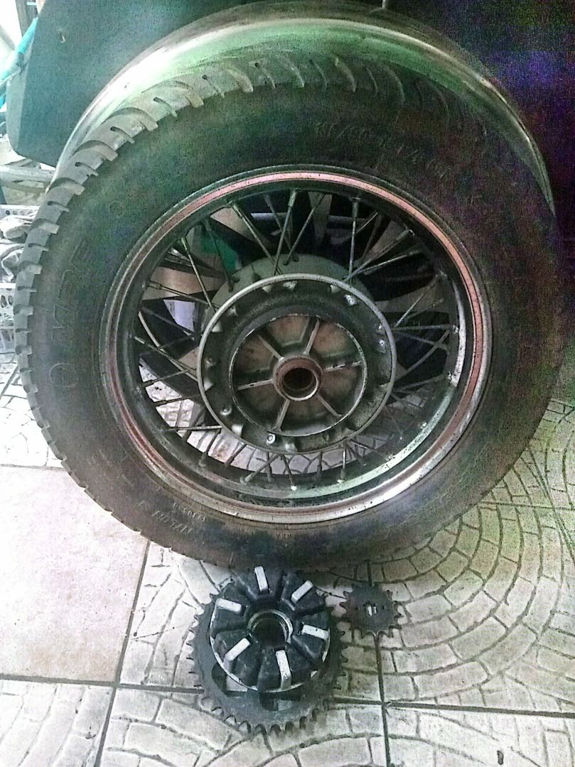 Motorcycle Tire Rubber Tread (Category: Other Motorcycles Parts and Accessories) located in Manila. Submitted by 08jhoyglee64228 (Listing ID 1465970806, Image 3). Description: - Type: Black rubber motorcycle/scooter tire - Condition: Used with visible tread wear - Tread: Standard pattern with grooves for road grip - Usage: Plenty of life left for daily commutes - Availability: Grab it before someone else does!.