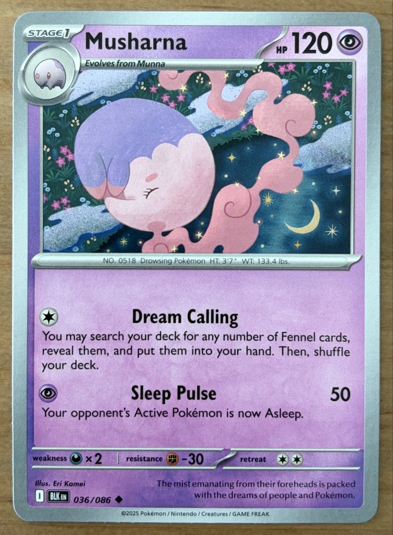 Musharna | Pokemon Cards ~ Black Bolt (Category: Raw Singles) located in Makati City. Submitted by cardlab (Listing ID 1466047125, Image 1). Description: Items are 💯 authentic/original/legit. About The Card: •Language: EN • Number: 036/086 • Uncommon • Normal FOR: • Cards ₱99 and below with Card Sleeves • Cards ₱100 and up with Card Sleeves and Used Toploader • ₱10 for Bnew Tops Packaging (If Shipping): ✔️ Plastic cover ✔️ Cardboard ✔️ Bubble wr