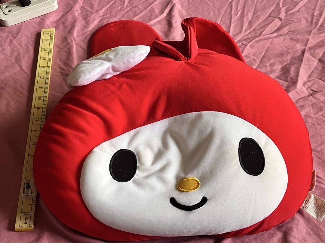 My melody chair cushion plush (Category: Plushies & Soft Toys) located in Paranaque City. Submitted by bonsaiart (Listing ID 1465983784, Image 1). Description: Pre owned Good condition Soft Beads like stuffing 950+sf Payment via gcash or paymaya Shipping via j&t No to cod/ cop/ meetup.