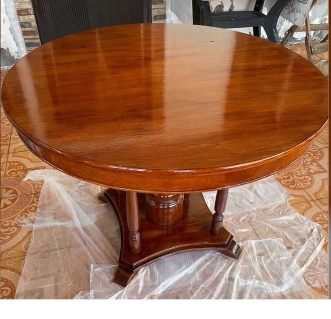 Narra Round Table (Category: Other Home Furniture) located in Bulacan. Submitted by magneticpop21 (Listing ID 1466036522, Image 1). Description: RFS: -Nagbabawas ng gamit Bagong varnish 👌🙂 NEGOTIABLE! -Hindi rin kasi nagagamit at nakatabi lang sa hauz namin, kaya benta na lang. -Maayos na maayos pa po yan. For pick-up dito sa house namin, wala kami 4-wheels para ideliver sa inyo. For those interested, just DM.