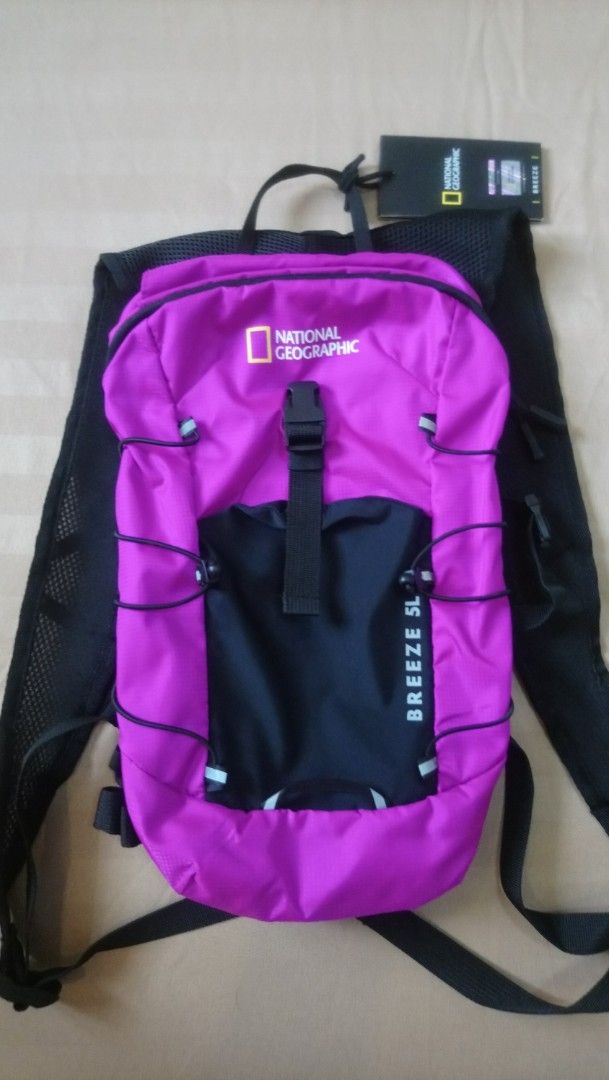 National Geographic Breeze 5L Backpack Pink (Category: Backpacks) located in Bulacan. Submitted by starterpackph (Listing ID 1465967999, Image 1). Description: BOUGHT - SOLD - OCTOBER 17 2026 Ginamit pang gawa ng tambucho - Brand: National Geographic - Model: Breeze 5L Backpack - Condition: Brand new with original hang tag attached - Color: Bright pink and black - Capacity: Compact 5L daypack, perfect for daily essentials - Features: Breathable m
