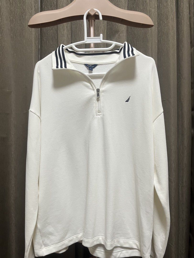 Nautica Zip Polo Pullover (Category: Coats, Jackets and Outerwear) located in Pasig City. Submitted by kathgracee (Listing ID 1466026553, Image 1). Description: Nautica Zip Polo Pullover Never used Size M Priced at ~P1.5k in eBay Length - 25 inches Width - 21.5 inches Shipping fee to be shouldered by buyer Meetups - Bgc or Kapitolyo .