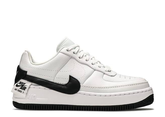 Nike Air Force 1 Jester XX White Black (Category: Sneakers) located in Pasig City. Submitted by meowstuff_ (Listing ID 1466072087, Image 1). Description: - Color: White with black swooshes and black rubber outsoles - Style: Chunky layered soles with signature heel tag and classic AF1 dubraes - Condition: Pre-loved with toe box creasing and midsole scuffs + signs of yellowing but can be cleaned - Perfect for daily casual wear - DM for inquiries an