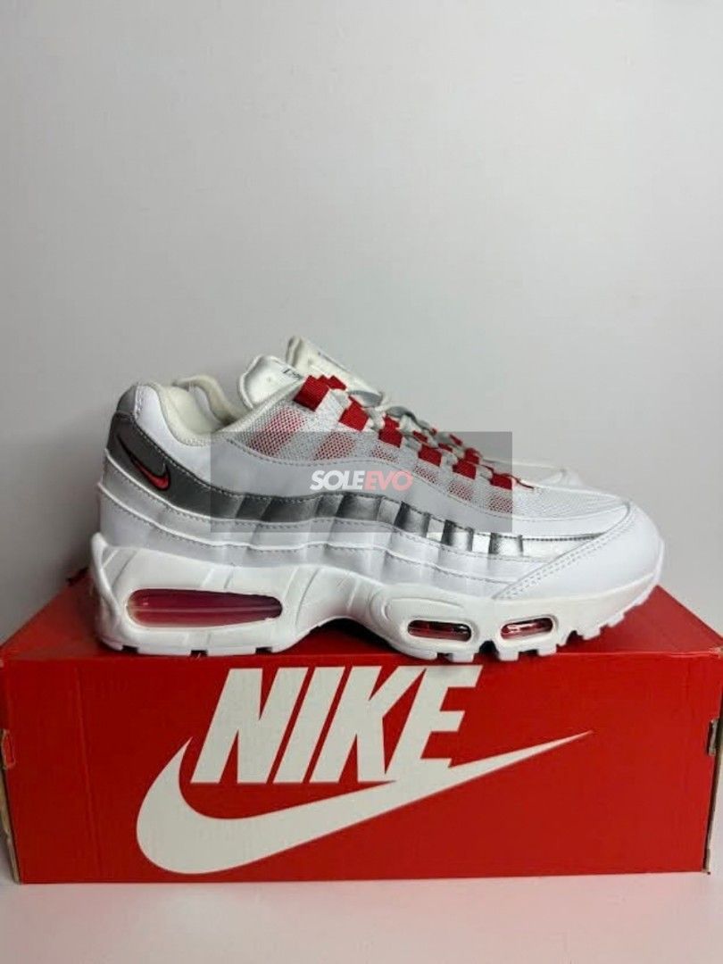 Nike Air Max 95 "Big Bubble England" (Category: Sneakers) located in Pasig City. Submitted by soleevo (Listing ID 1466057241, Image 1). Description: Air Max 95 "Big Bubble England" - Left pair display (Good as new) -Size: 8 and 9 / 9.5 and 10.5 womens - Php 3,650 - with box “Can send additional pictures.” Payment first policy. Location: Pasig City Facebook: Sole Evo Instagram: @sole.evo Disclaimer: We are not associated, affiliated with any brand