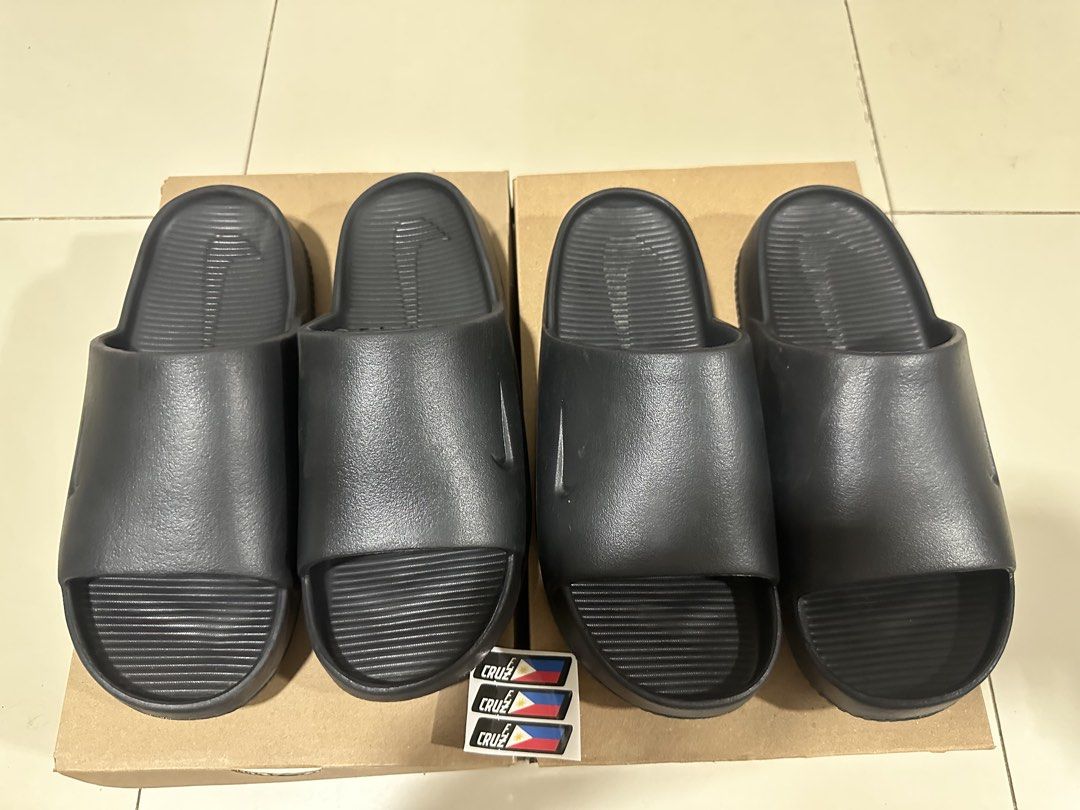 Nike Calm Slide Black (Category: Slippers & Slides) located in Rodriguez. Submitted by francis_cruz (Listing ID 1466078084, Image 1). Description: For Sale Only Nike Calm Slides Size 8 mens both Used less than 5x only Rfs: Hindi na nagagamit 1k each .