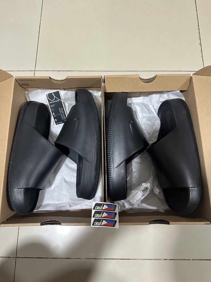 Nike Calm Slide Black (Category: Slippers & Slides) located in Rodriguez. Submitted by francis_cruz (Listing ID 1466078084, Image 3). Description: For Sale Only Nike Calm Slides Size 8 mens both Used less than 5x only Rfs: Hindi na nagagamit 1k each .