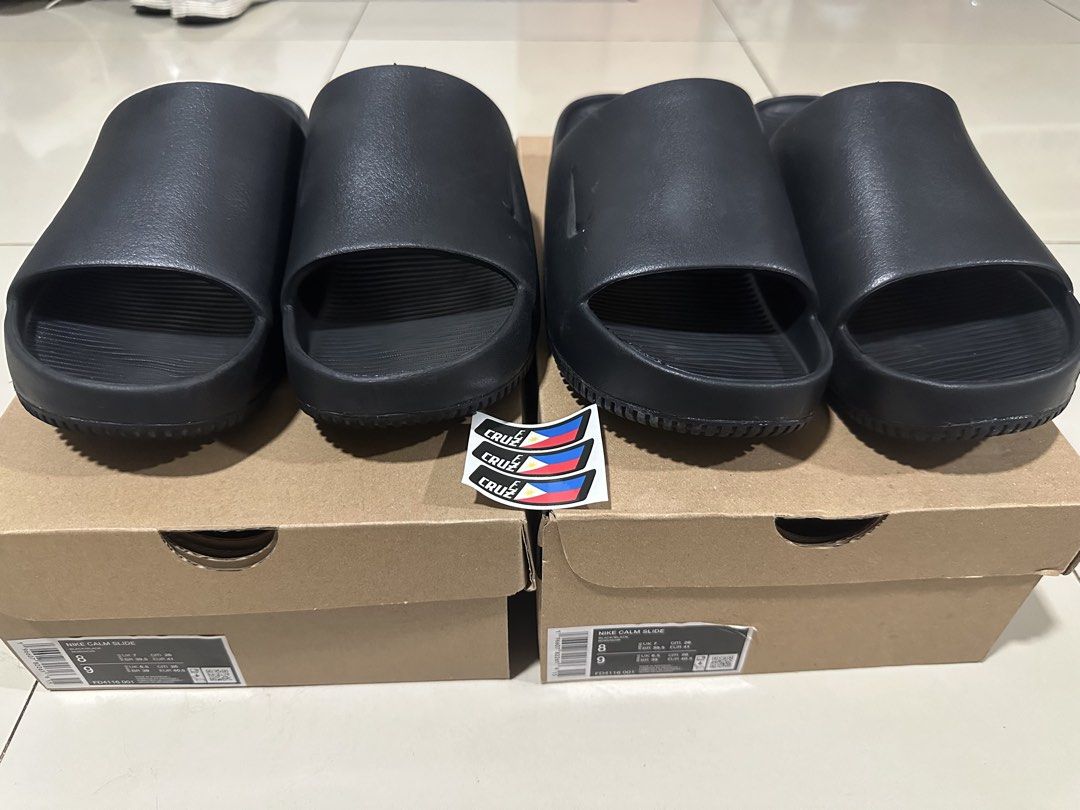 Nike Calm Slide Black (Category: Slippers & Slides) located in Rodriguez. Submitted by francis_cruz (Listing ID 1466078084, Image 2). Description: For Sale Only Nike Calm Slides Size 8 mens both Used less than 5x only Rfs: Hindi na nagagamit 1k each .