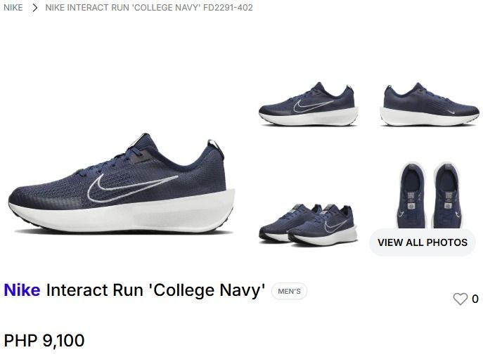 Nike Interact Run Midnight Navy Sneakers US 10 (Category: Sneakers) located in Lucena. Submitted by erikj27 (Listing ID 1466030818, Image 1). Description: - Brand: Nike - Model: Nike-Interact Run 'College Navy' FD2291-402 - Colorway: 'College Navy' - Size: Men's US 10 / EUR 44 - Inclusion: Complete with original box - Condition: Brand new / pristine condition Reference: https://www.kickscrew.com/en-PH/products/nike-interact-run-college-navy-fd229