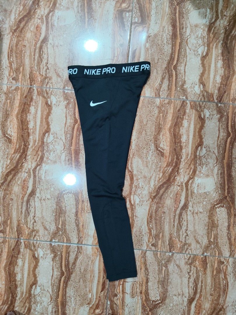 Nike Pro Legging (Category: Babies & Kids Fashion) located in General Santos City (Dadiangas). Submitted by alfredanth42291 (Listing ID 1465965973, Image 2). Description: NIKE PRO LEGGING black kids size S W: 22-30 L: 28 -82% polyester -18% spandex ✓excellent condition 235 #running #sports #pickleball.
