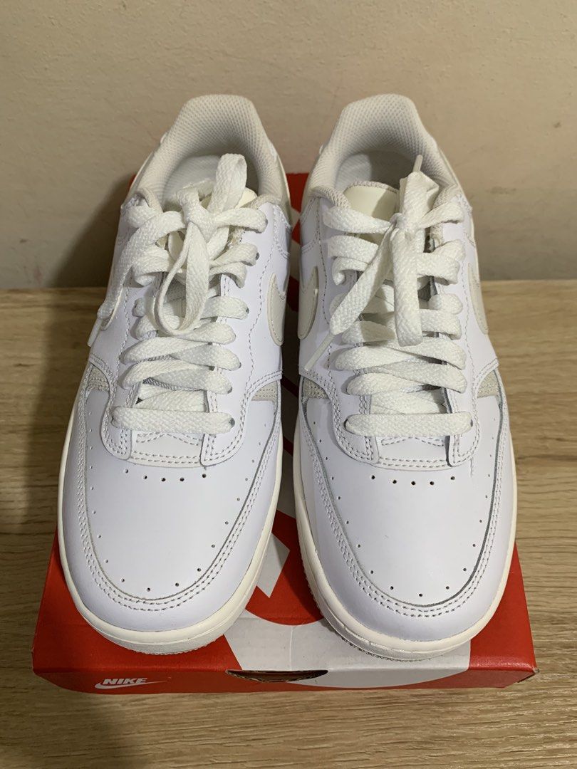 Nike Women's Gamma Force White Phantom Light Bone (Category: Sneakers) located in Manila. Submitted by coolstuffonlyyy (Listing ID 1466010189, Image 1). Description: - Brand: Nike Gamma Force - Colorway: White and Phantom Light Bone - Size: Women's US 6.5 / EUR 37.5 - Details: Clean leather upper, chunky rubber midsole, and stylish gum sole - Inclusion: Comes with original Nike shoebox - Condition: Well-kept and ready to ship!.