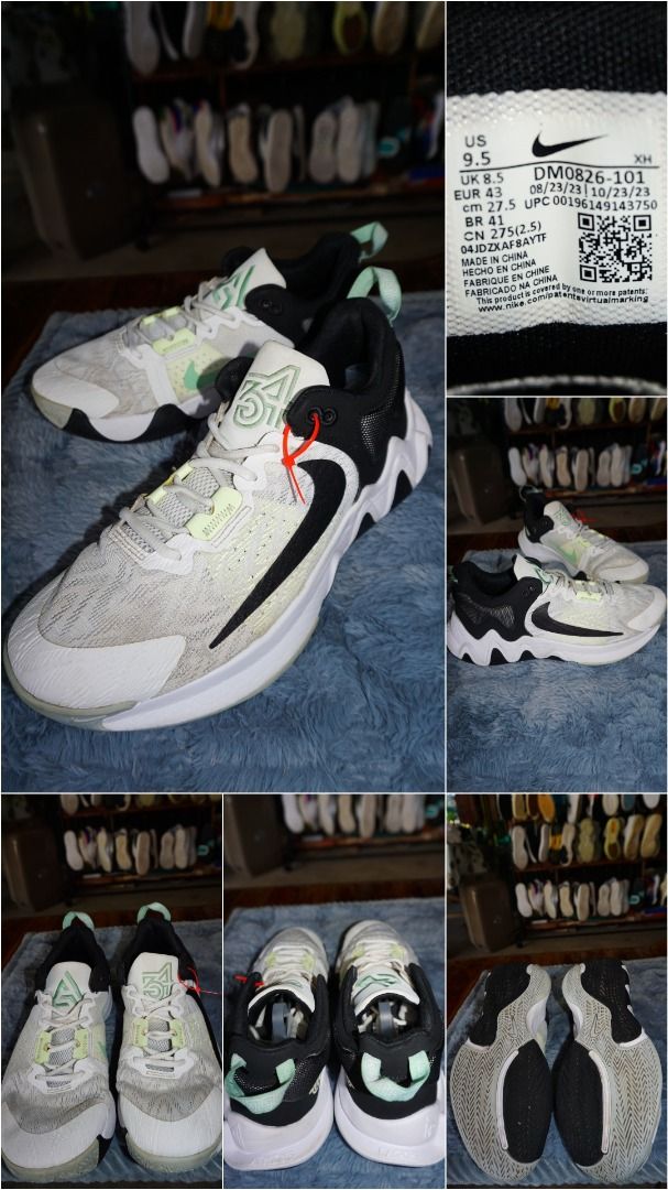 Nike-Giannis Immortality 2 'White Black Volt' DM0825-101 (Category: Sneakers) located in Lucena. Submitted by erikj27 (Listing ID 1466046656, Image 1). Description: No box from Thrift Store (ukay-ukay) - Model: Nike-Giannis Immortality 2 'White Black Volt' DM0825-101 - Colorway: White Black Volt' - Size: UK 9.5 / EUR 42.5 - Design: Iconic large reverse swoosh on the lateral side - Performance: Zoom Air cushioning with a multidirectional traction 