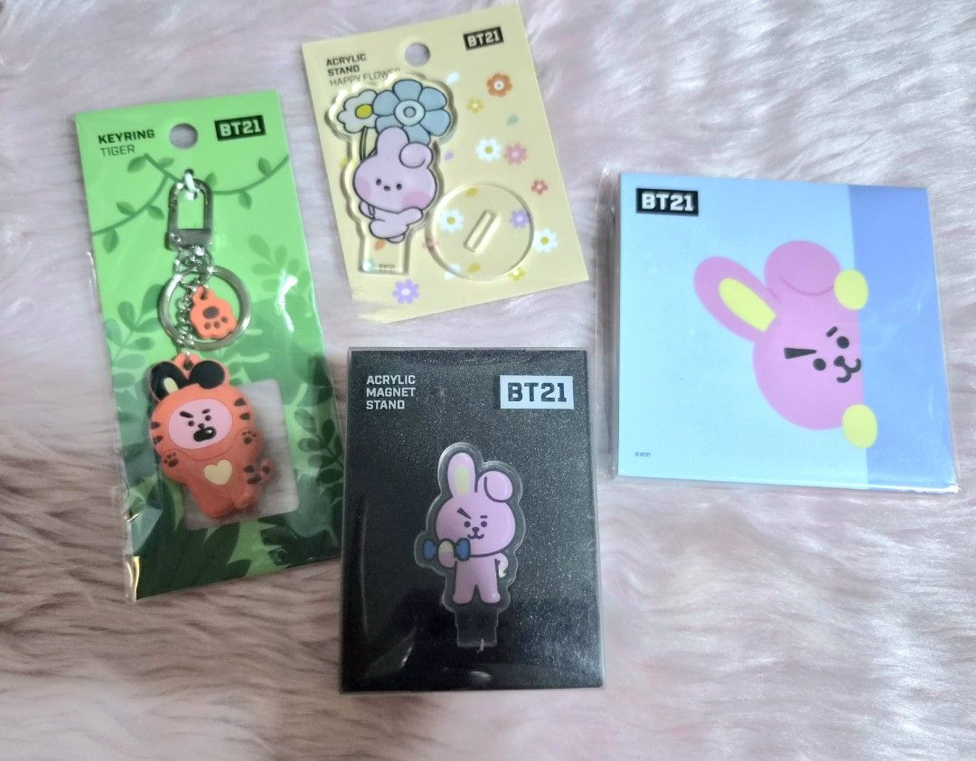 Official Cooky Set 1 (Category: K-Wave Merchandise) located in Makati City. Submitted by meowingfan (Listing ID 1465989625, Image 1). Description: Official BT21 Cooky Set 1 tiger keyring, acrylic stand, memo pad and acrylic magnet stand Php 275💸 DM 📩 Makati City 📍 MOP: PAYO via Gcash, Maya,Go Tyme, Maribank, Landbank, BPI MOD: every weekend shipping via JNT.