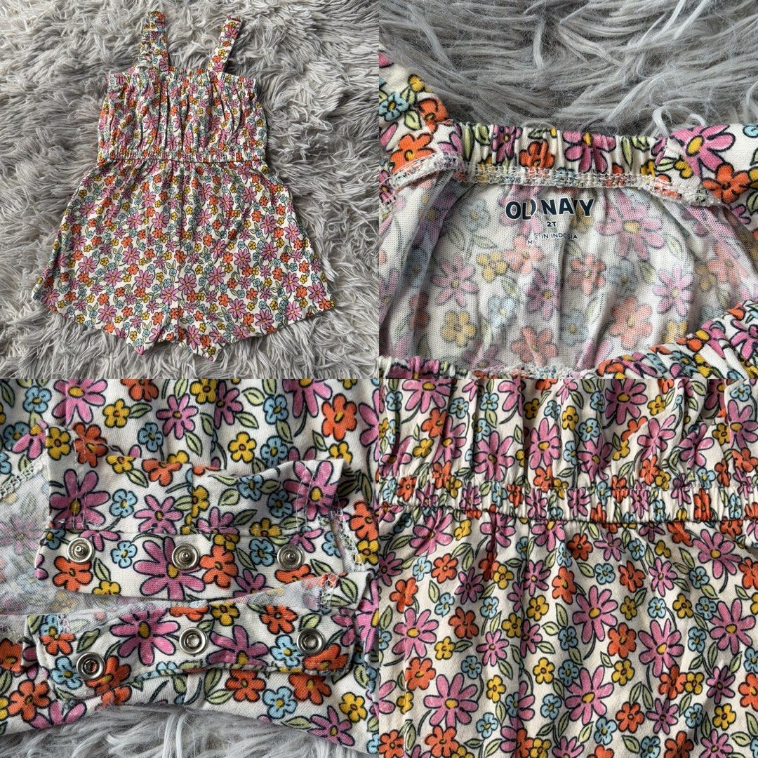 Old Navy Floral Sleeveless Romper with Snap Crotch (Category: Babies & Kids Fashion) located in Valenzuela. Submitted by itshanaaaaa_ (Listing ID 1466083521, Image 1). Description: Old Navy ♡ Floral Sleeveless Romper with Snap Crotch CODE: FC002 SIZE: 2T on tag CONDITION: 9/10 ₱150 MINE + CODE ♡ — Once yours, please fill out the order form to proceed. — NO CANCELLATION once claimed. — PAYMENT FIRST • NO COD MOP: GCash • MariBank • Maya • GoTyme •