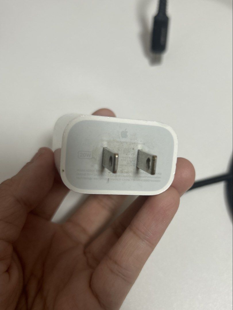 Original Apple iPhone Power Adapter + ACEFAST Lightning Cable (Category: Chargers & Cables) located in San Mateo. Submitted by pionaaa (Listing ID 1465954661, Image 3). Description: • Original Apple power adapter • ACEFAST Lightning charging cable • Black braided cable • Pre-owned.