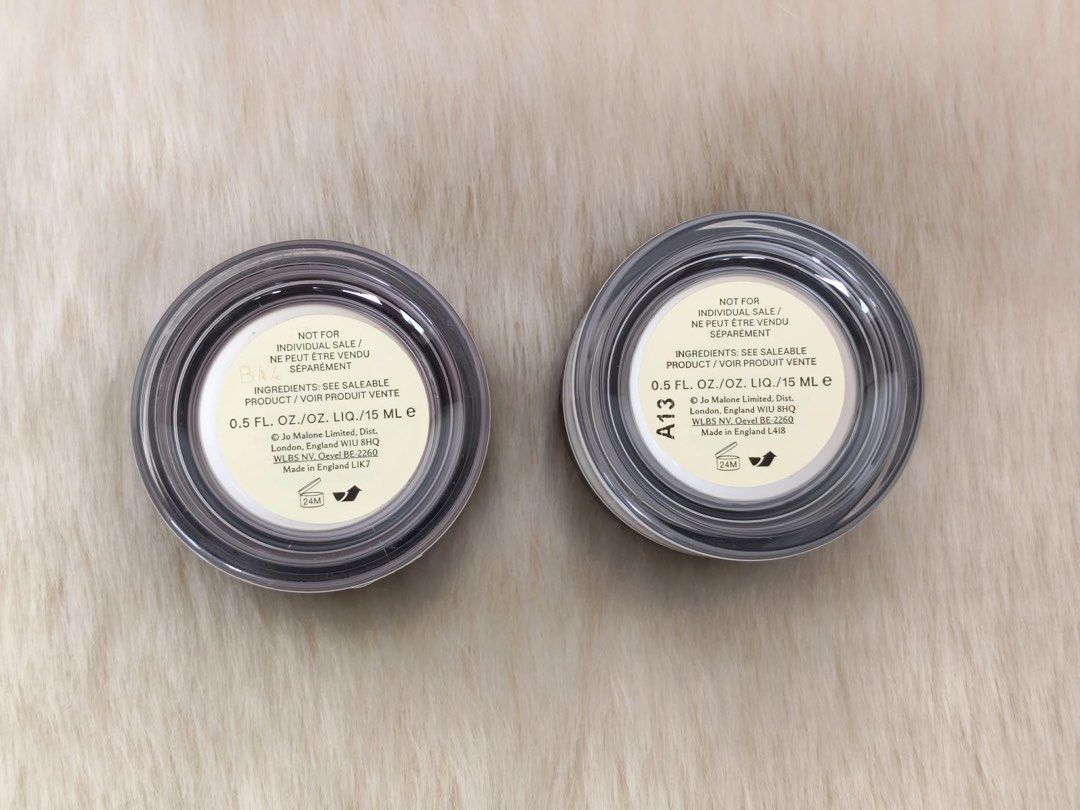 Original Jo Malone Body Cream 15ml. (Category: Body Care) located in Quezon City. Submitted by docshop.orig (Listing ID 1465991591, Image 2). Description: 🌺 Peony and Blush (3 pcs. Left) 🌺 Wood sage and Sea Salt (3 pcs. Left).