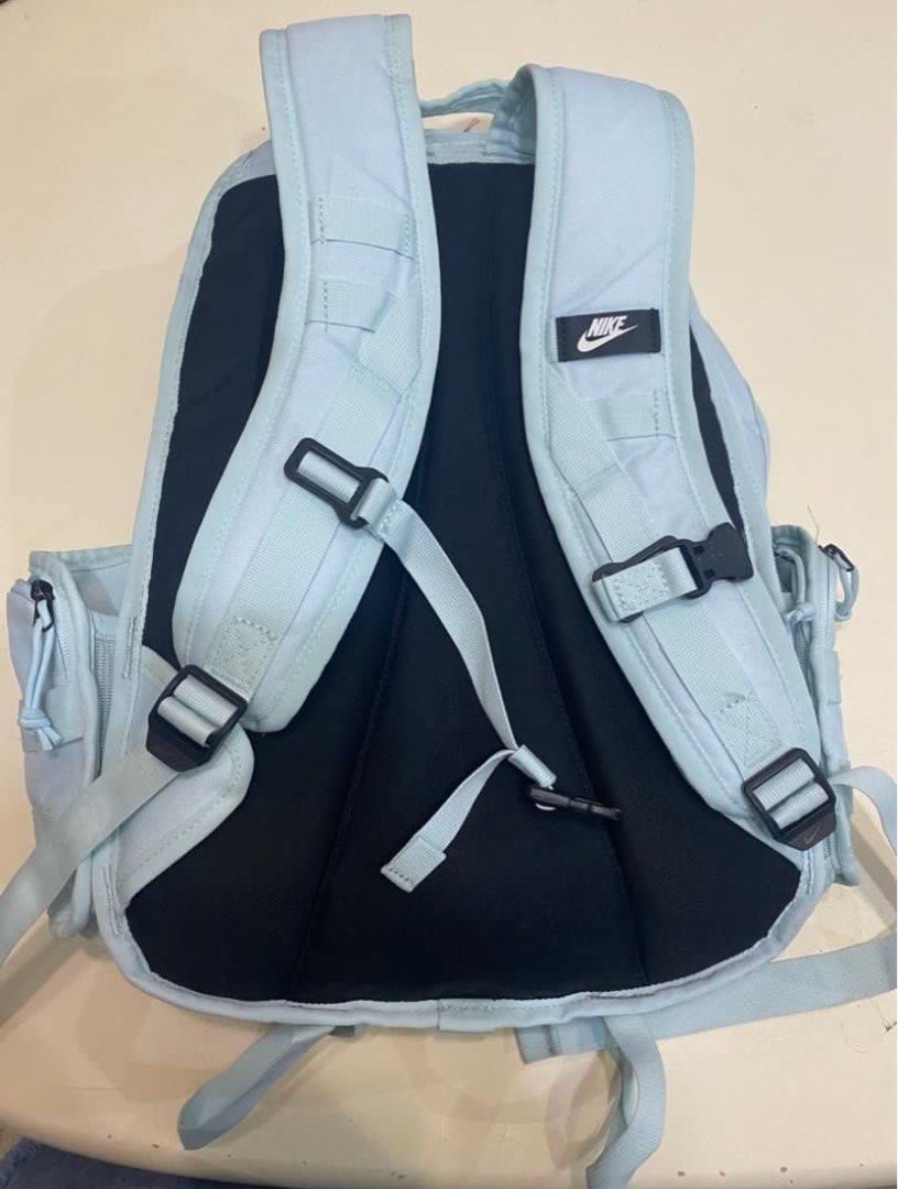 Original Nike RPM Backpack Light Blue Utility Backpack (Category: Backpacks) located in Manila. Submitted by safehorse-7075 (Listing ID 1466094728, Image 2). Description: - Light blue rpm Nike backpack -Original -lightly used - Storage: Multiple front utility straps and secure zipped side pockets.