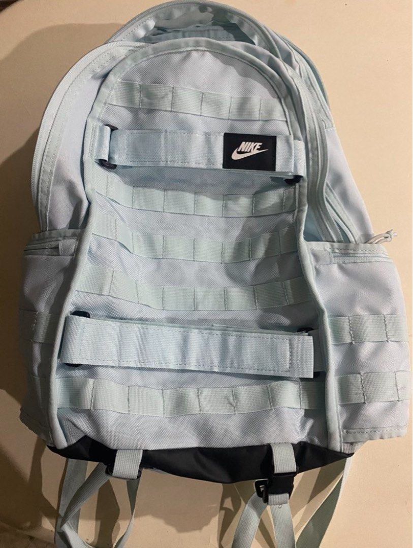 Original Nike RPM Backpack Light Blue Utility Backpack (Category: Backpacks) located in Manila. Submitted by safehorse-7075 (Listing ID 1466094728, Image 1). Description: - Light blue rpm Nike backpack -Original -lightly used - Storage: Multiple front utility straps and secure zipped side pockets.