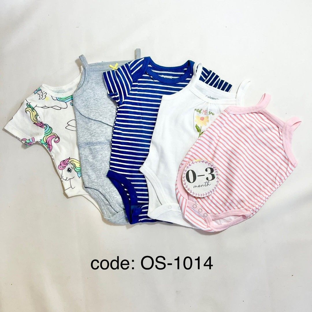 OS 1014, 0-3mos, 5n1 onesies (Category: Babies & Kids Fashion) located in Mandaue City. Submitted by eshopmultibrands (Listing ID 1465963875, Image 1). Description: .