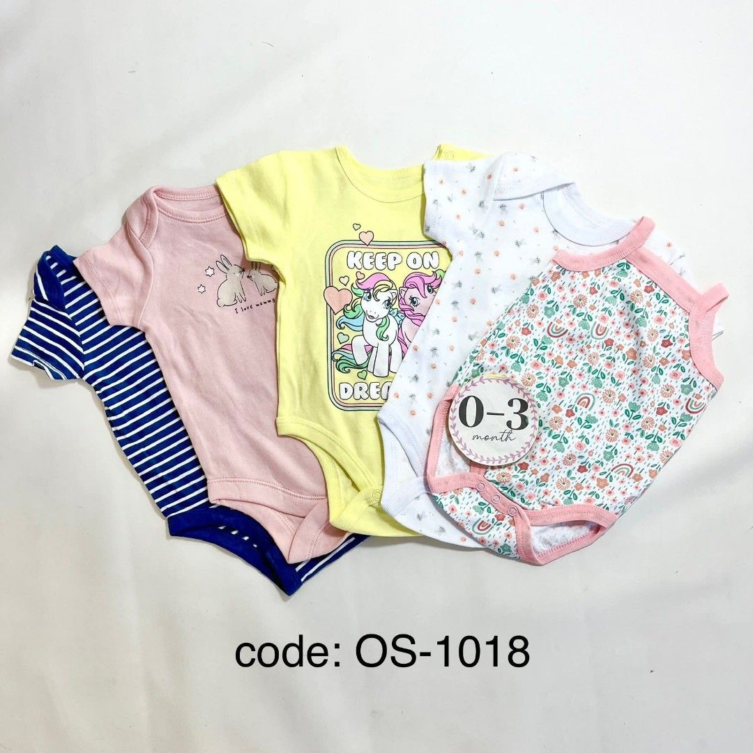 OS 1018,0-3mos, 5n1 onesies (Category: Babies & Kids Fashion) located in Mandaue City. Submitted by eshopmultibrands (Listing ID 1465964394, Image 1). Description: .