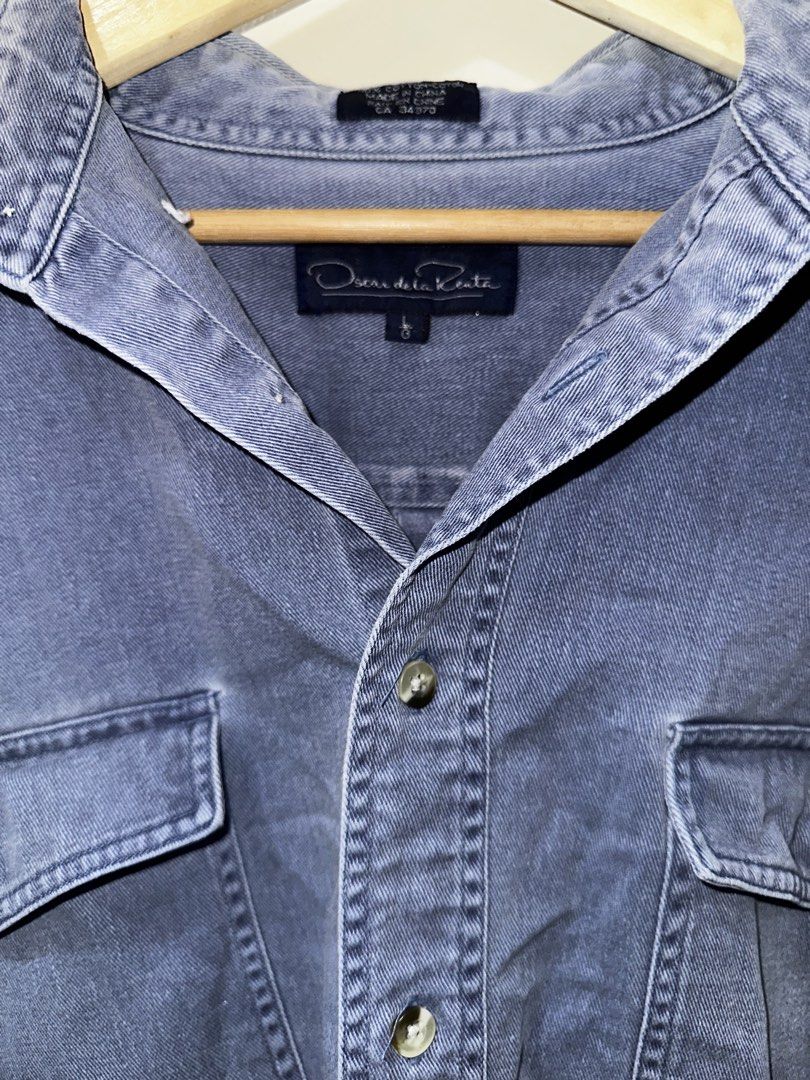 Oscar de la Renta Soft Denim Crop Jacket (Category: Coats, Jackets and Outerwear) located in Pasig City. Submitted by lovedbymori_ (Listing ID 1466086756, Image 3). Description: Good as new! Worn less than 5x. Versatile and easy to dress up or down. .