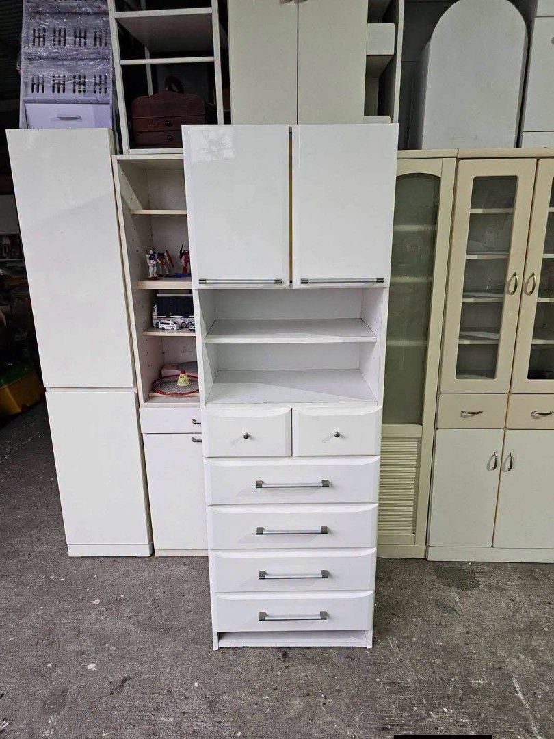 Pantry Cabinet (Category: Shelves, Cabinets & Racks) located in Meycauayan. Submitted by marygracecasimiro (Listing ID 1465961147, Image 1). Description: Pantry Cabinet ‼️₱7,800‼️ ✔L-23.5 H-71 W-15.5 inches 📏 ✔️2 Doors and 6 Drawers 🗄 ✔️Compress & Mdf Back! 💢 ✔Scratches As-is! 👌💚.