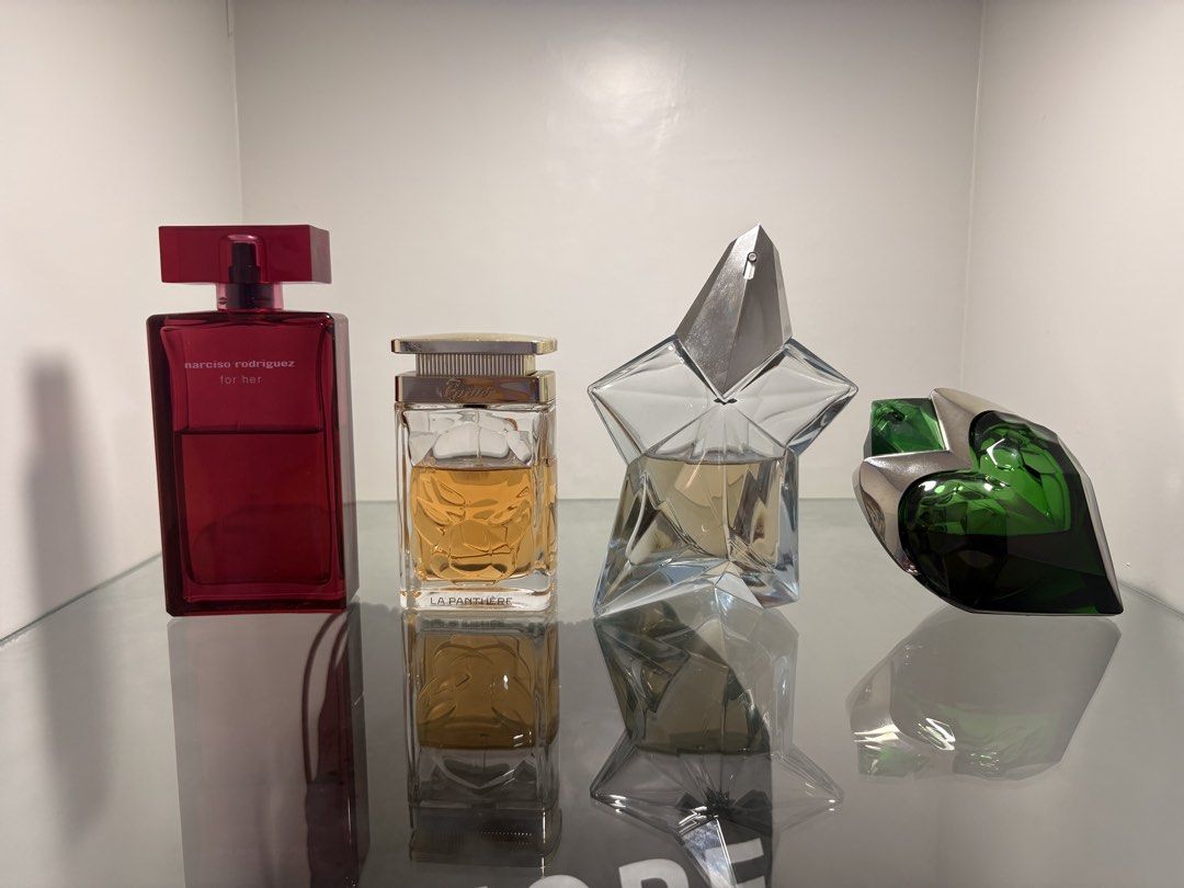 Partial Perfumes for Sale (Category: Fragrance & Deodorants) located in Navotas City. Submitted by heiresslovecloset (Listing ID 1466036940, Image 1). Description: Partials‼️ All original perfume‼️ Narcisso Her Intense Panthere Angel EDT Angel Aura -Take all For 9 k ‼️ Both Aura and Cartier still has box..