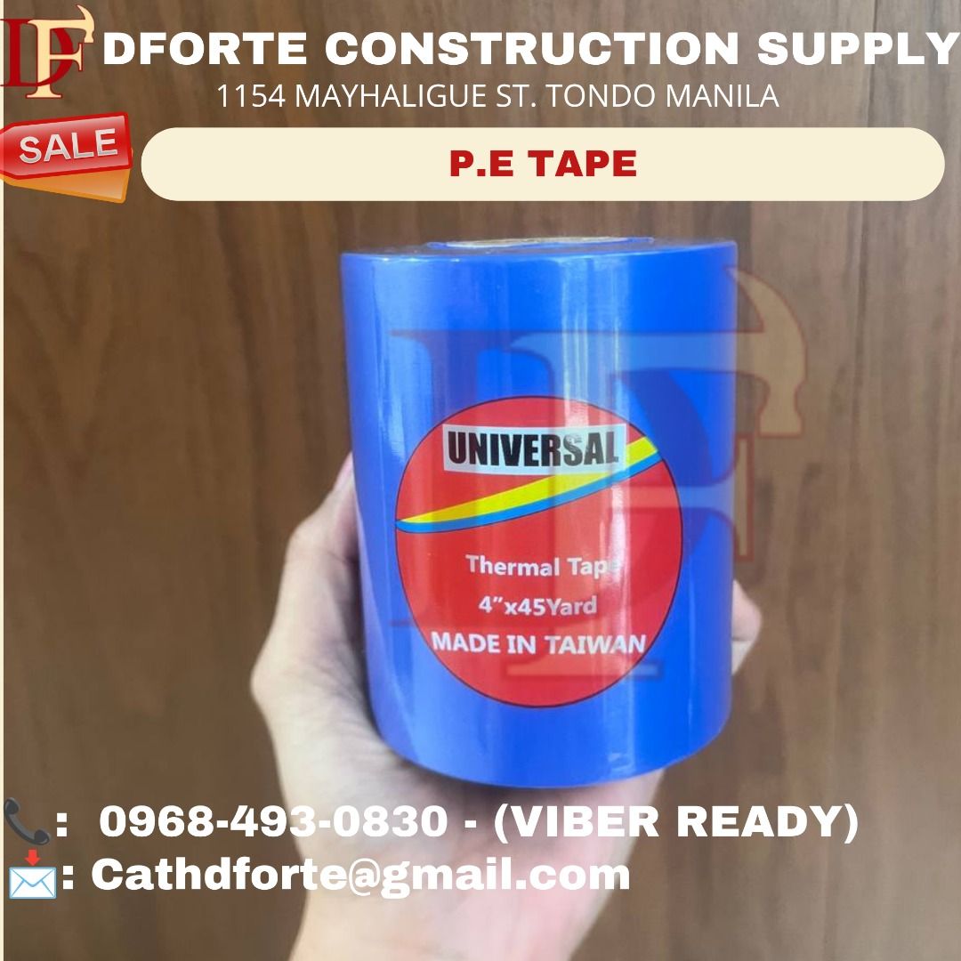 P.E TAPE (Category: Construction Tools & Equipment) located in Manila. Submitted by dforte_ms.cath (Listing ID 1466005315, Image 1). Description: 🏗️ DFORTE CONSTRUCTION SUPPLY Excellence is our forte — your satisfaction is our priority. Your trusted source for quality and affordable construction supplies: ✅ Construction & Hand Tools ✅ Power Tools & Equipment ✅ Safety Gear & PPE ✅ Hardware & Industrial Supplies ✅ Ropes, Chains & Cables 📞 Ms. Cat