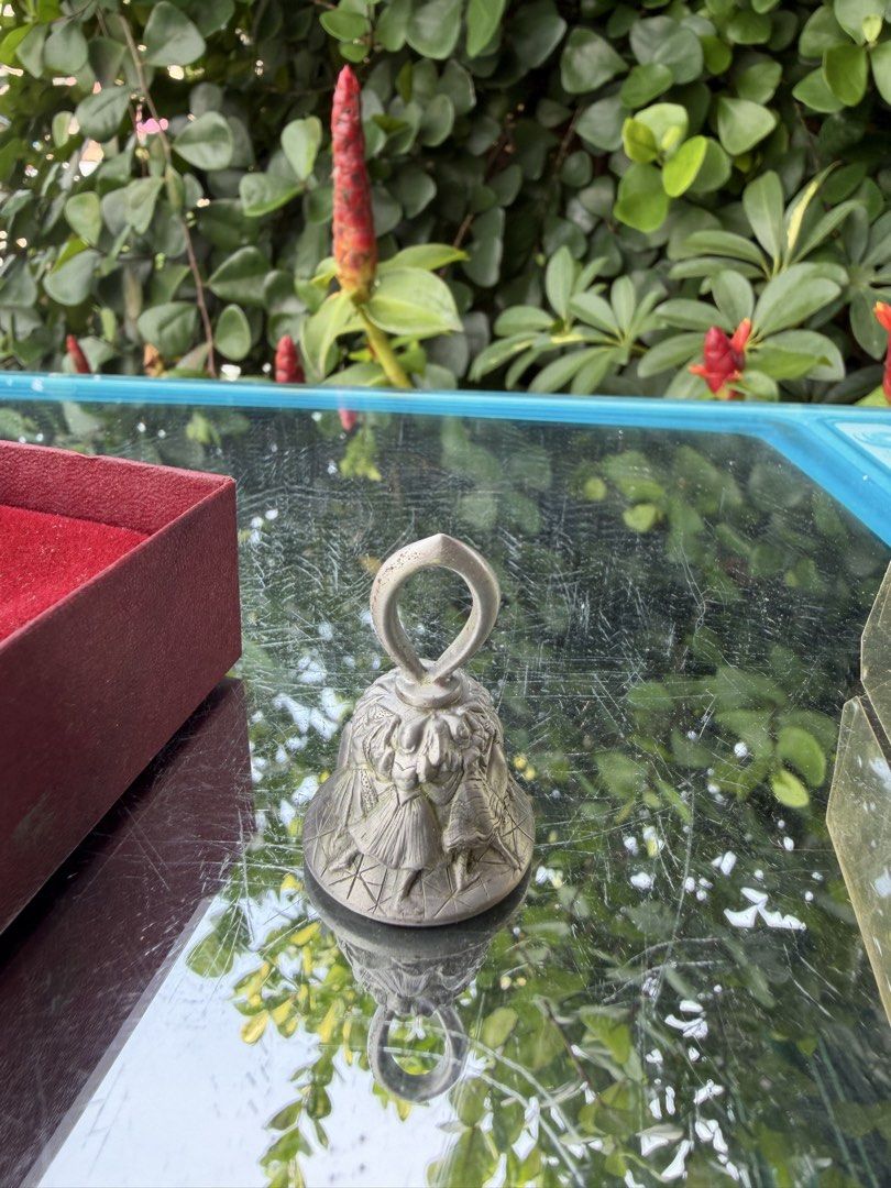 Pewter mini bell (Category: Other Home Decor) located in Davao. Submitted by parteawares2 (Listing ID 1466038933, Image 2). Description: Pewter mini bell has a very intricate embossed design .