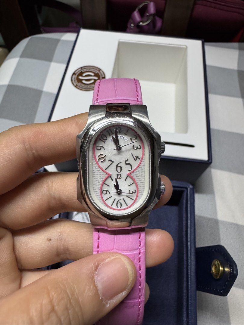 Philip Stein Watch Pink Leather Strap (Category: Luxury Watches) located in Makati City. Submitted by meticoolous (Listing ID 1466114131, Image 2). Description: brand new, still on warranty watch head still in plastic cover complete with box and receipt.