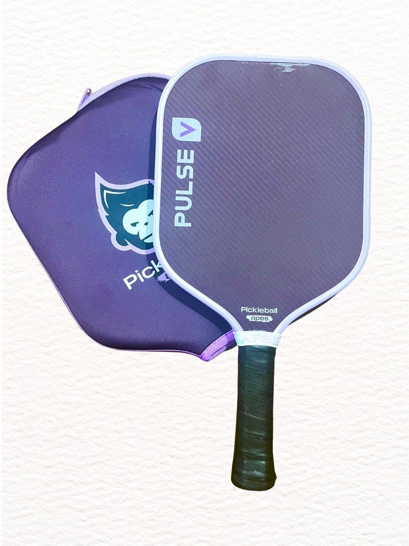 Pickleball Apes Pulse V Paddle with Case (Category: Racket and Ball Sports) located in Cebu City. Submitted by adriano.adriano (Listing ID 1466071926, Image 1). Description: original Pickeball Apes Pulse racket w cover sleeve. see actual photos. used no major damage. buyer pays delivery fr cebu.