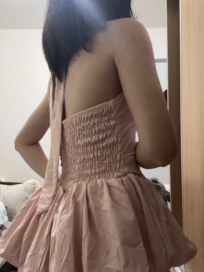 Pink Peplum Backless Top (Category: Sleeveless) located in Caloocan City. Submitted by tineq (Listing ID 1466112499, Image 1). Description: Bought sa Vietnam but sadly maliit pala siya nung sinukat ko. Freesize but kasya sakin na usually XS-S ang fit. Never used, sinukat lang..
