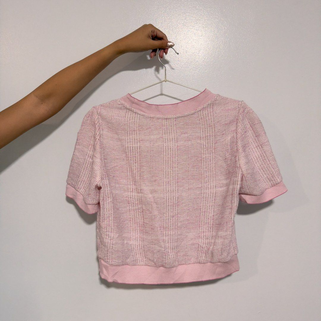 pink tweed top (Category: Blouses) located in Cebu City. Submitted by cuteoncue (Listing ID 1466149022, Image 3). Description: small-med (medium on tag).