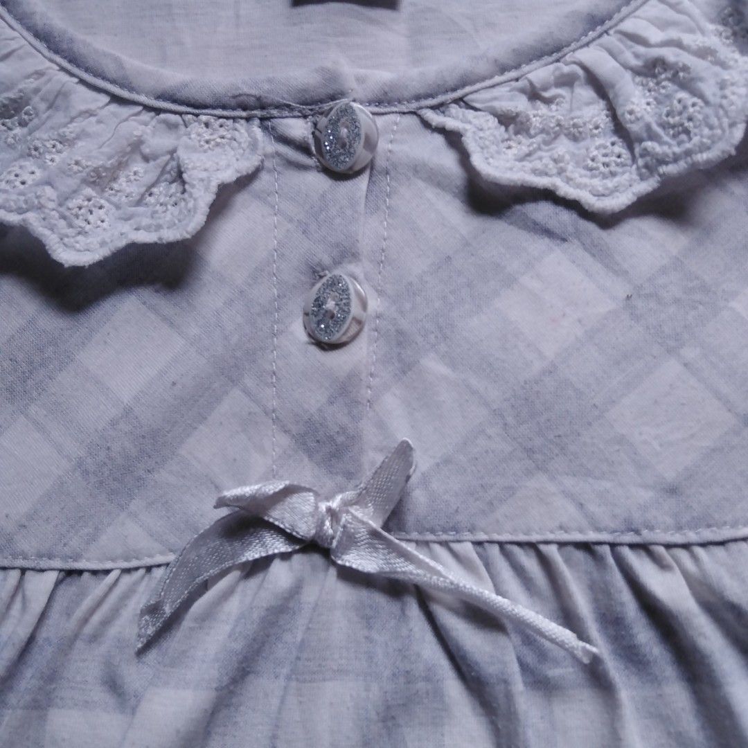 plaid blue babydoll top (Category: Blouses) located in Butuan. Submitted by francheskabeatrice03 (Listing ID 1466092789, Image 2). Description: thrifted, slightly faded on the ruffle ends..