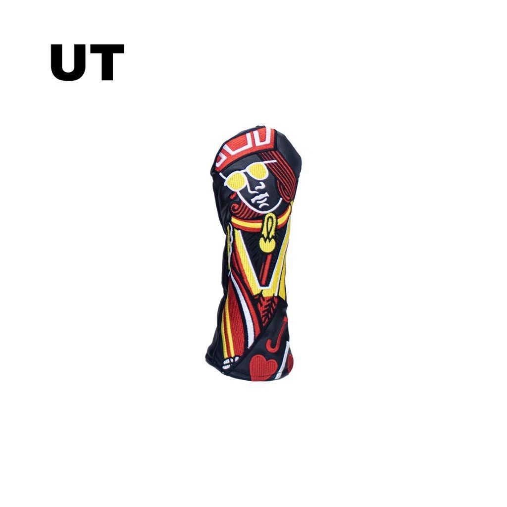 Playing Card King Golf Utility UT Head Cover (Category: Golf) located in Makati City. Submitted by livlyf (Listing ID 1466149754, Image 1). Description: - Stylish golf utility UT head cover in sleek black - Eye-catching king face playing card design with sunglasses and vibrant red, yellow, and white embroidery - Durable material keeps your clubs well-protected - Standard fit designed for utility clubs - Instantly upgrades the look of your golf ba