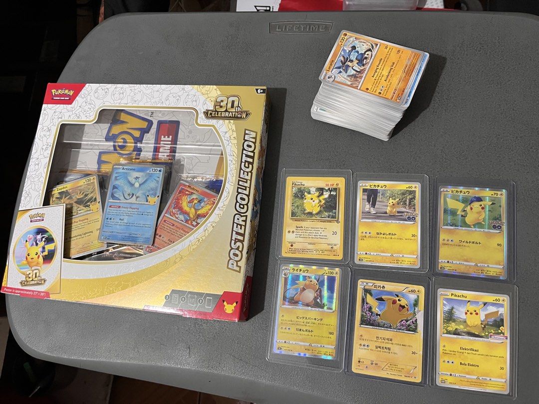 Pokemon cards take all (Category: Card Packs) located in Valenzuela. Submitted by joriel_minimart (Listing ID 1466055165, Image 1). Description: 30th celebration poster collection 6 pcs pikachu with toploader 150 pcs pokemon bulks english/Jap 📌What you see is what you get 📌As is 📌Actual 📌Message to deal and for inquiries. 📌Authentic/Original/Legit💯 📌Mode of payment: ✅Gcash ✅Maribank ✅Cash Pick up location: joriel minimart valenzuela city M