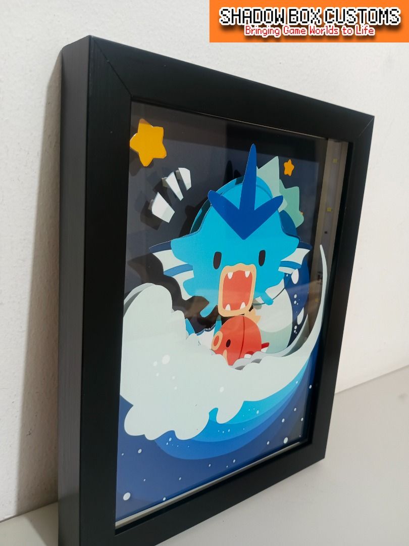Pokemon Chibi Gyarados & Magikarp Shadow Box (Category: Nintendo) located in Quezon City. Submitted by natzuki10 (Listing ID 1465975434, Image 3). Description: Pokemon Chibi Gyarados & Magikarp Shadow Box Height: 10 inches Width: 8 inches *Handmade Pixel Shadow Boxes *Accepting Customized Designs *Perfect for Gamers & Collectors #videogames #nintendo #roomdecor #collection #gamer #gift .