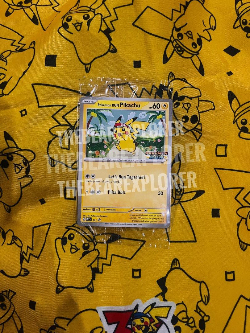 Pokemon Run Pikachu - Exclusive Trading Card (Category: Raw Singles) located in Quezon City. Submitted by gwiffinbear92 (Listing ID 1466128742, Image 1). Description: 📍 Location: Quezon City Still Sealed | Price fixed Can meet if within Commonwealth Ave..
