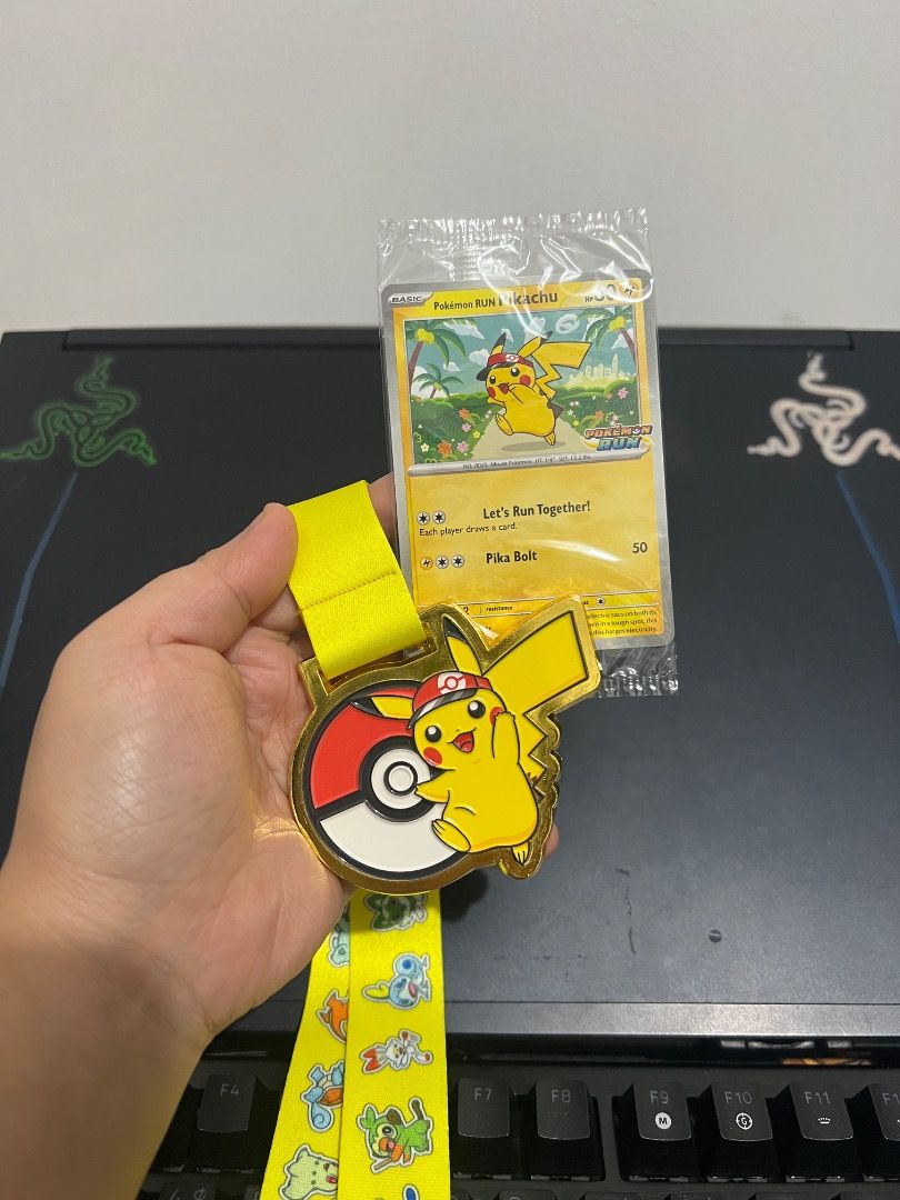 Pokemon Run Pikachu Promo Card (Category: Raw Singles) located in Marikina City. Submitted by seunghotriever (Listing ID 1466054295, Image 3). Description: WTS/LFB Pokemon Run Pikachu Card (Pokémon RUN 30: The Philippines Edition) ((Had to take a photo with my medal as proof na I attended the Pokemon Run)) RFS : Not a card collector + in need of extra funds MOD: Meet-Up only (Ayala Malls Feliz or SM City Masinag) MOP: GoTyme or CIMB.