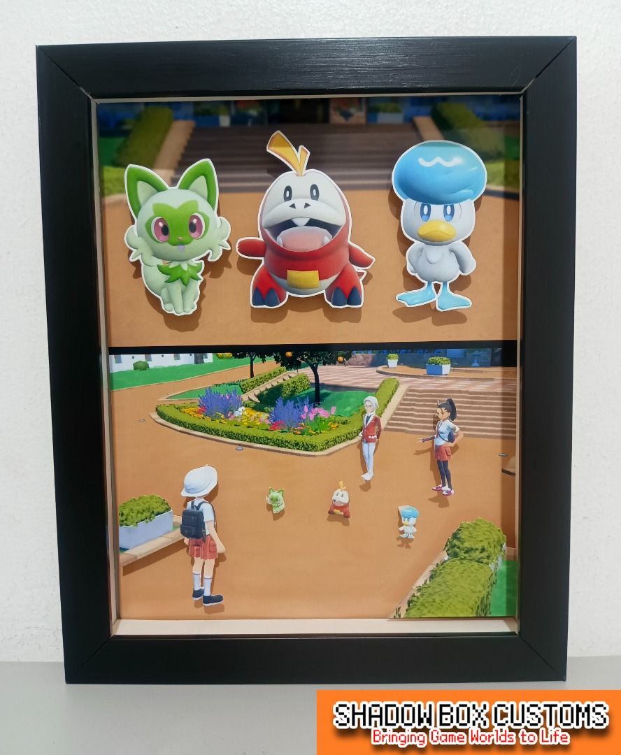 Pokemon Scarlet & Violet (Generation 9) Video Game Shadow Box (Category: Nintendo) located in Quezon City. Submitted by natzuki10 (Listing ID 1465976973, Image 3). Description: Pokemon Scarlet & Violet (Generation 9) Video Game Shadow Box Height: 10 inches Width: 8 inches *Handmade Pixel Shadow Boxes *Accepting Customized Designs *Perfect for Gamers & Collectors #videogames #nintendo #roomdecor #collection #gamer #gift.