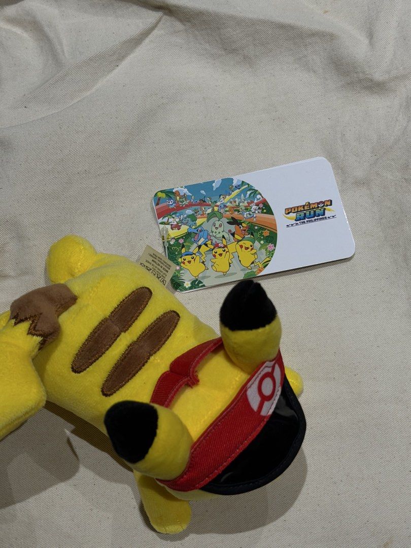 pokémon RUN30 pikachu shoulder plush (Category: Plushies & Soft Toys) located in Makati City. Submitted by _lilmisscib0 (Listing ID 1466089698, Image 2). Description: official Pokémon RUN merchandise.