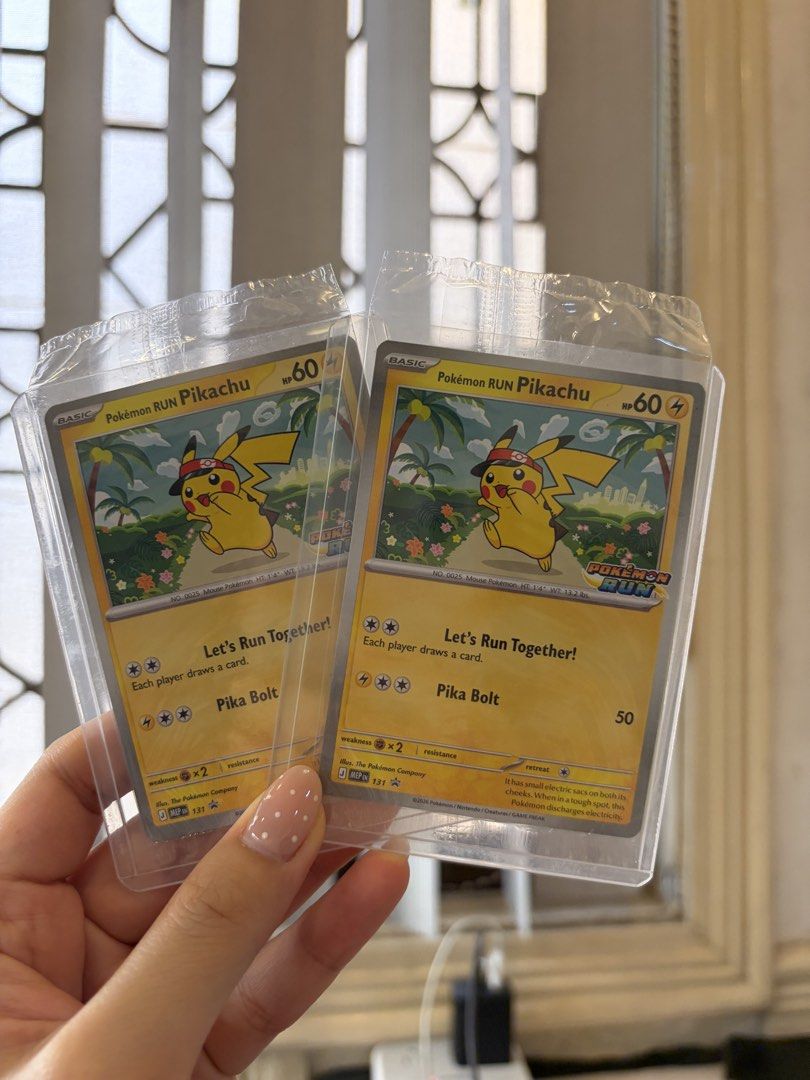 Pokémon RUN Pikachu 131 (Category: Raw Singles) located in Paranaque City. Submitted by whale42 (Listing ID 1466015473, Image 1). Description: 2 cards available 7,900 for 1 card 15k for 2 cards NEGOTIABLE 📍Tambo, Paranaque.