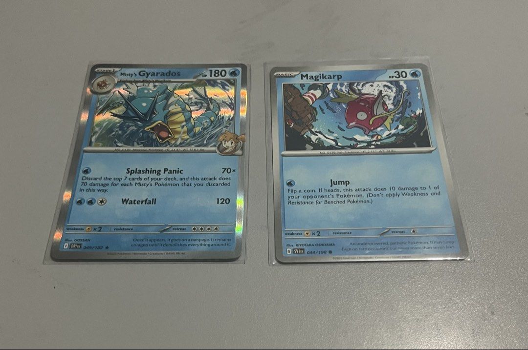 Pokémon TCG “Holo Rare Gyarados & Magikarp” Evolution Set (Blue) (Category: Raw Singles) located in Quezon City. Submitted by pwrproductions (Listing ID 1465994969, Image 1). Description: .