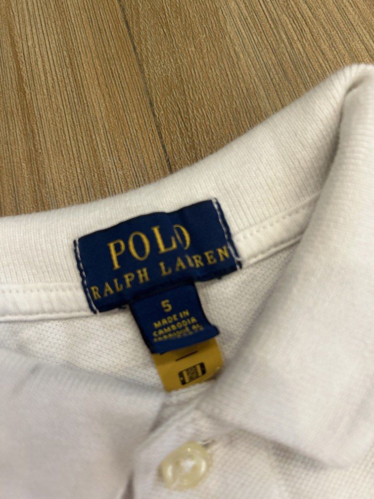 Polo Ralph shirt white size 5 (Category: Babies & Kids Fashion) located in Tuguegarao City. Submitted by shopkandpiascloset (Listing ID 1465961067, Image 3). Description: Best fits from 3yo to 5yo.