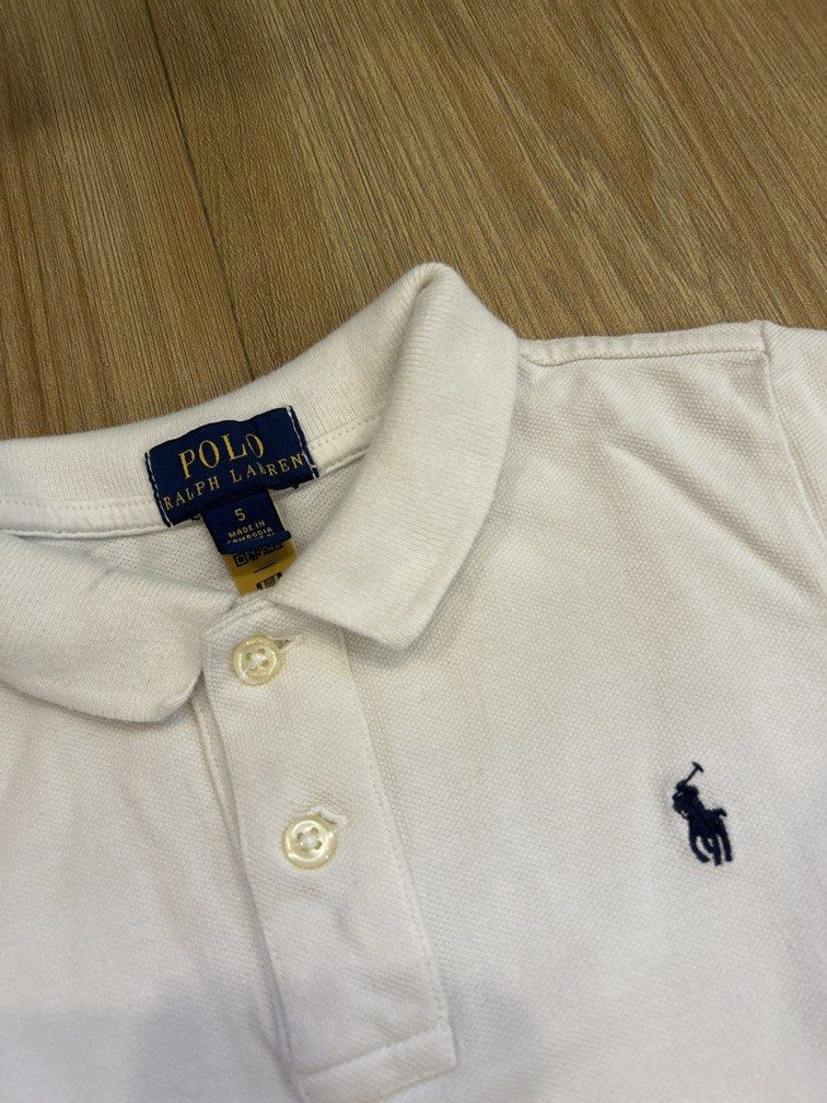 Polo Ralph shirt white size 5 (Category: Babies & Kids Fashion) located in Tuguegarao City. Submitted by shopkandpiascloset (Listing ID 1465961067, Image 2). Description: Best fits from 3yo to 5yo.
