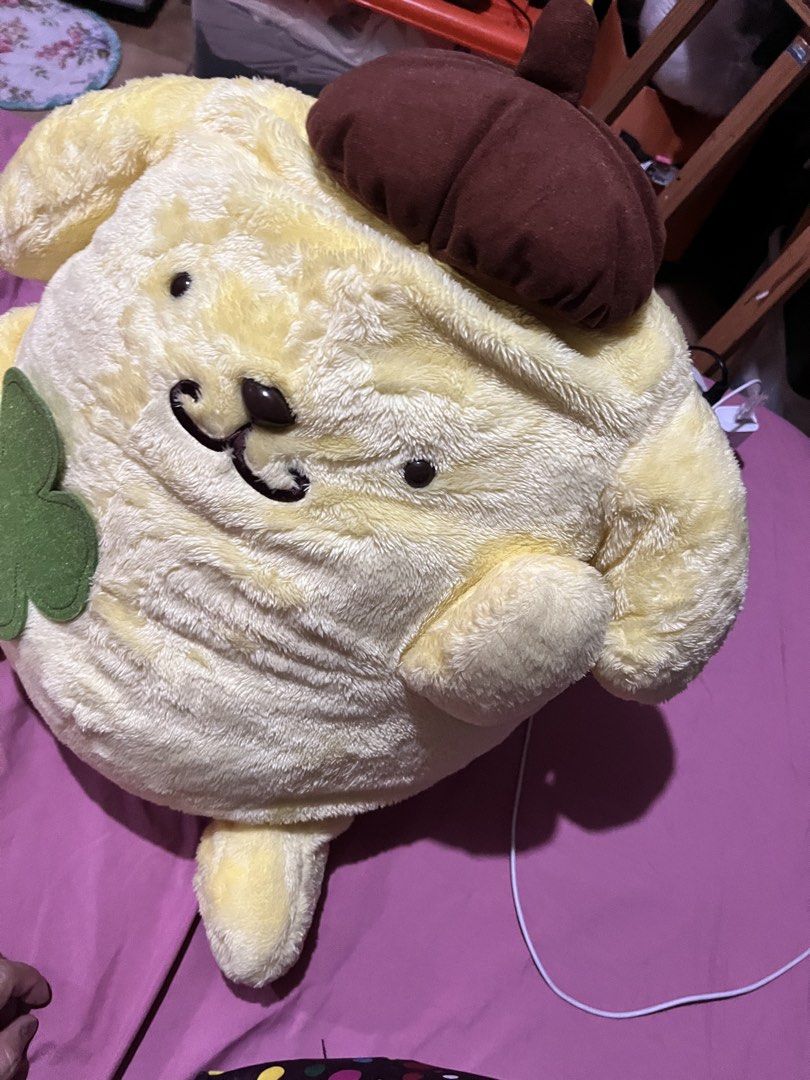 POMPOMPURİN W CLOVER LEAF BIG PLUSH (Category: Plushies & Soft Toys) located in Paranaque City. Submitted by bonsaiart (Listing ID 1466095865, Image 3). Description: Pre owned Good condition Huggable Bulky 3950+sf Payment via gcash or paymaya Shipping via j&t No to cop / cod / meetup.