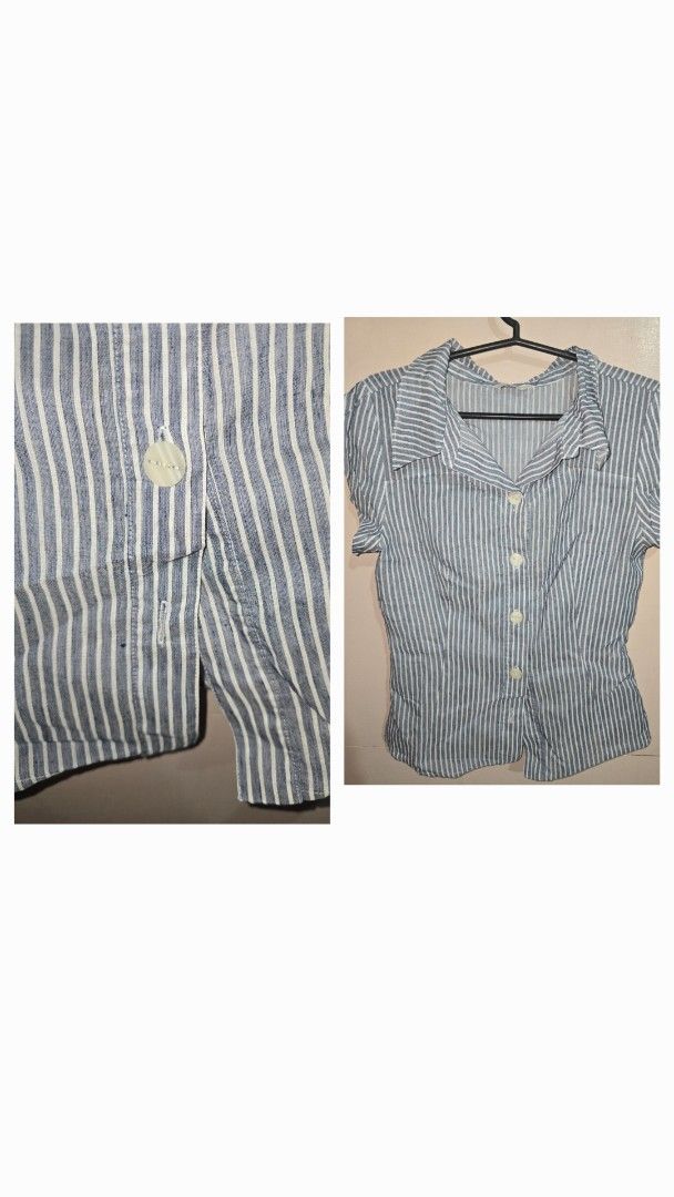PRELOVED TOPS (Category: Blouses) located in Cebu City. Submitted by corerain (Listing ID 1466021157, Image 3). Description: 📌 ₱80 each for the other tops 📌 Blue top: ₱50 due to missing button MOP: Gcash .