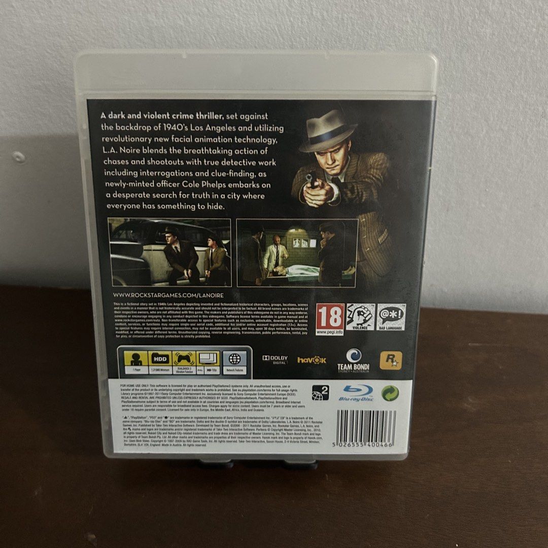 PS3: L.A. Noire (Category: PlayStation) located in Quezon City. Submitted by argamenest (Listing ID 1466146789, Image 2). Description: Item tested and working with manual (can provide additional pics and vids for sure buyers only) 📍 Fairview QC.