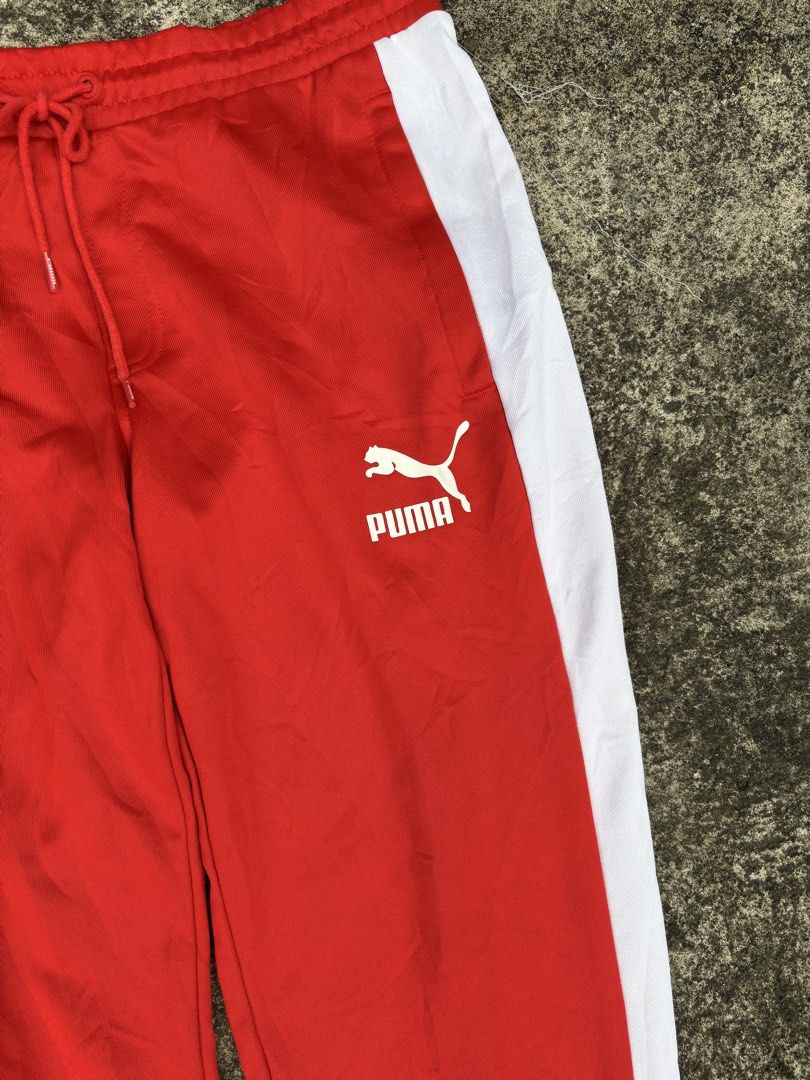 Puma Red Track Pants XXL White Side Stripes (Category: Joggers) located in Naga. Submitted by ajrc.shop (Listing ID 1466094924, Image 3). Description: PUMA Iconic T7 Track Pants ✅Size: 2XL ✅Width: 36-40 ✅Length: 40.5 ✅Color Rate: 9.8/10 ✅Issue: None ✅Need Wash ✅Location: Bicol Naga City, Camarines Sur ✅Courier: J&T Express/Flash Express ✅MOP: Gcash only.